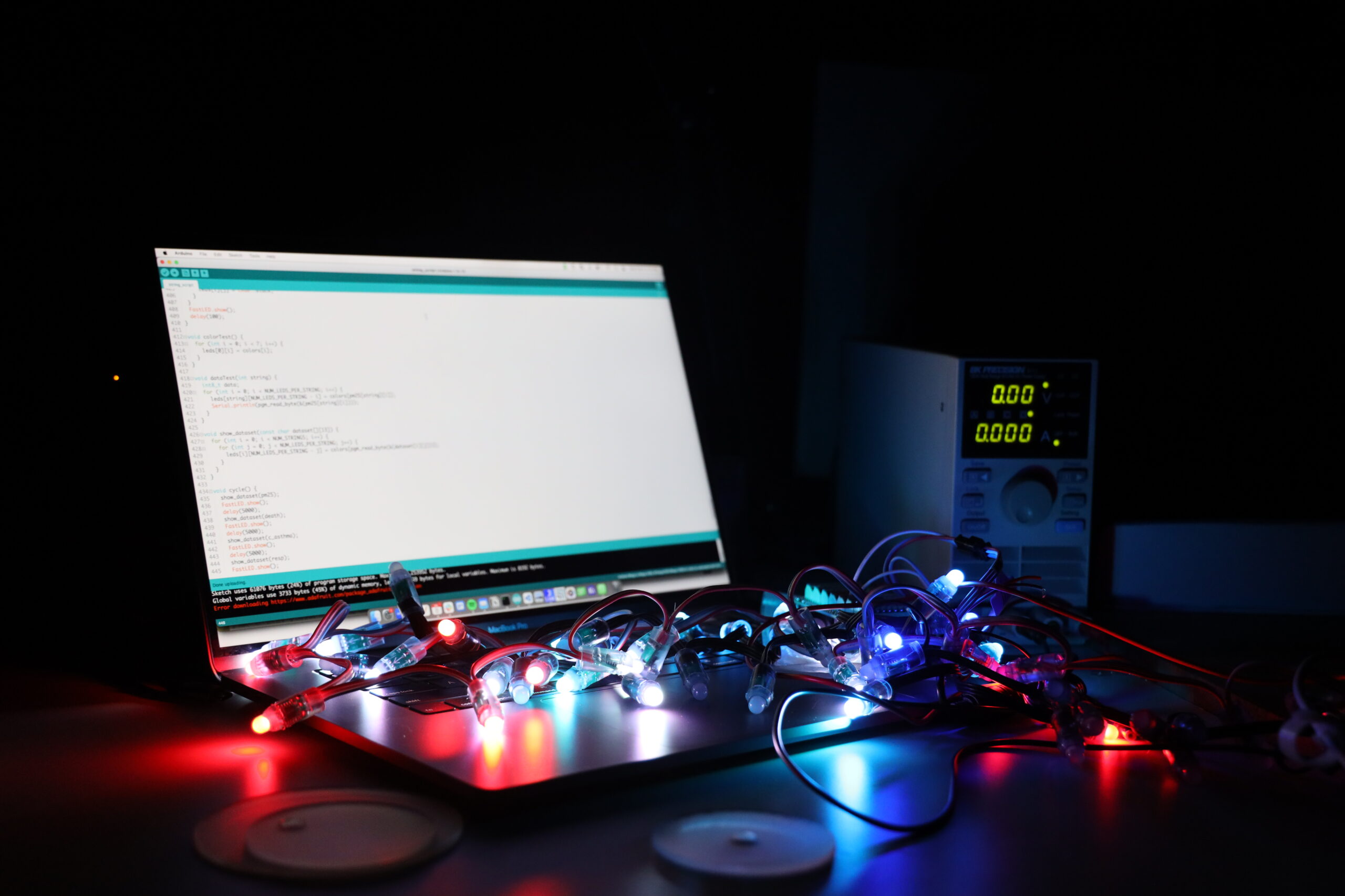 LEDs on website code.