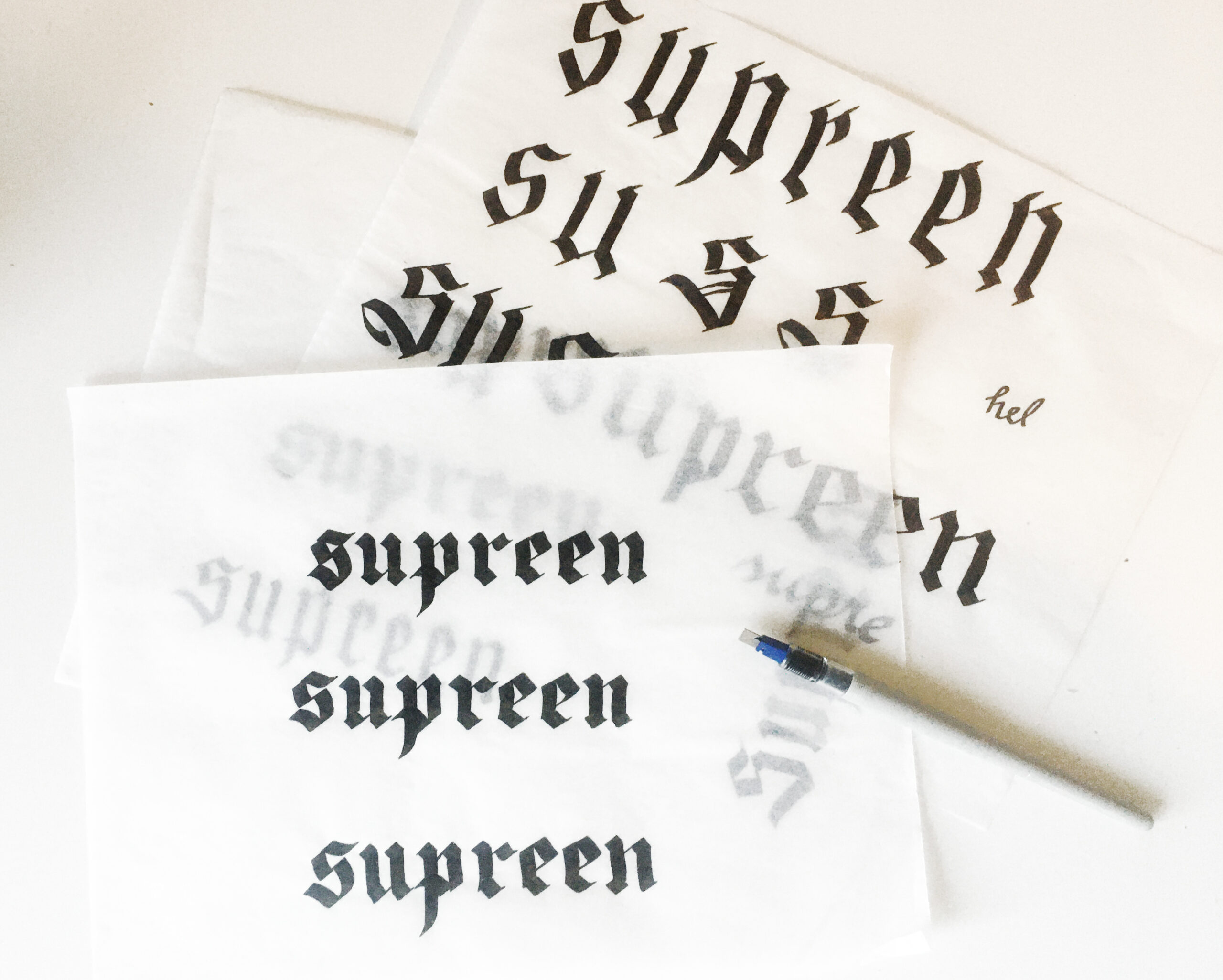 Supreen marketing campaign sketches.